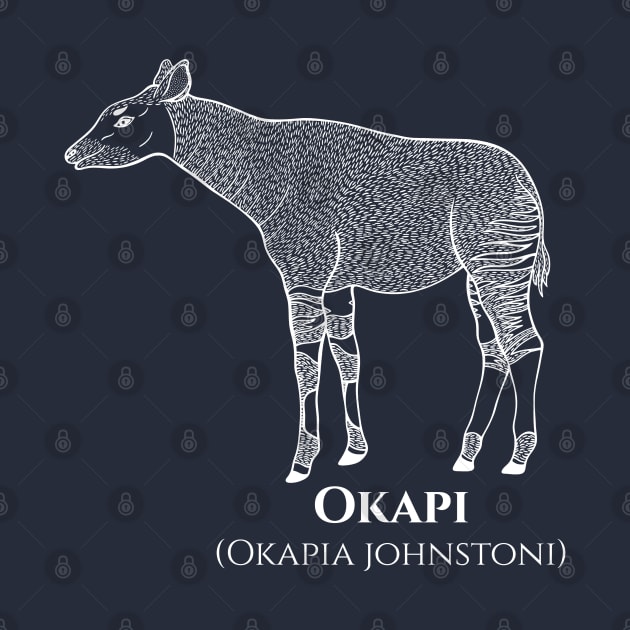 Okapi with Common and Latin Names - animal design by Green Paladin