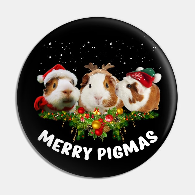 Three Guinea Pig Santa Hat Christmas Lights Xmas Gift Pin by Danielsmfbb