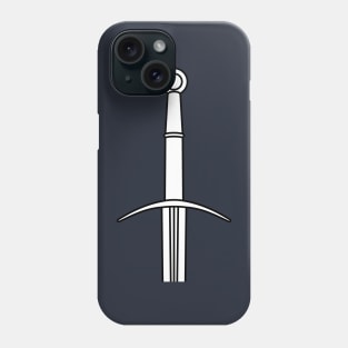 Hand and a Half Sword Garnish / Bastard Sword (White) Phone Case