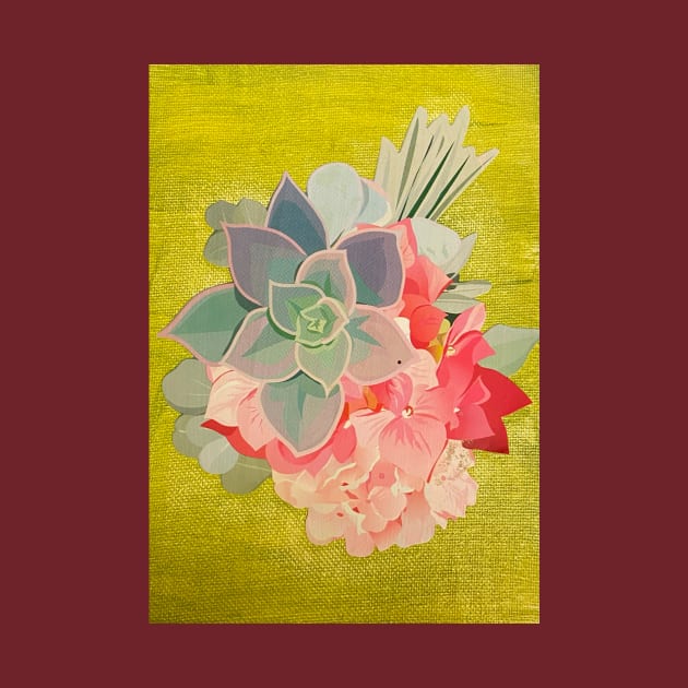 Green Succulent Floral Art by courtneylgraben