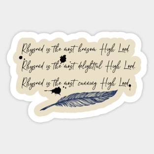 Acotar Night Court, Acotar Inspired, Acotar Decal, Rhysand High Lord,  ACOTAR Sticker, ACOTAR Book, Night Court Sticker, Rhysand Sticker | Sticker