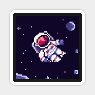 space man astronaut pixel art Magnet