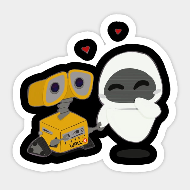 Cute Robot with Love Letter' Sticker