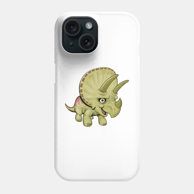 Cute Triceratops Phone Case by Lines