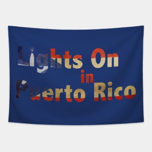 Lights On in Puerto Rico Logo Tapestry