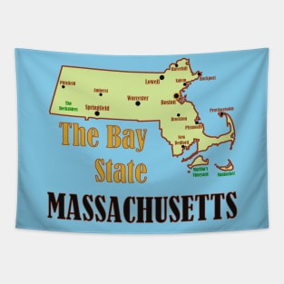Massachusetts Map Tapestry