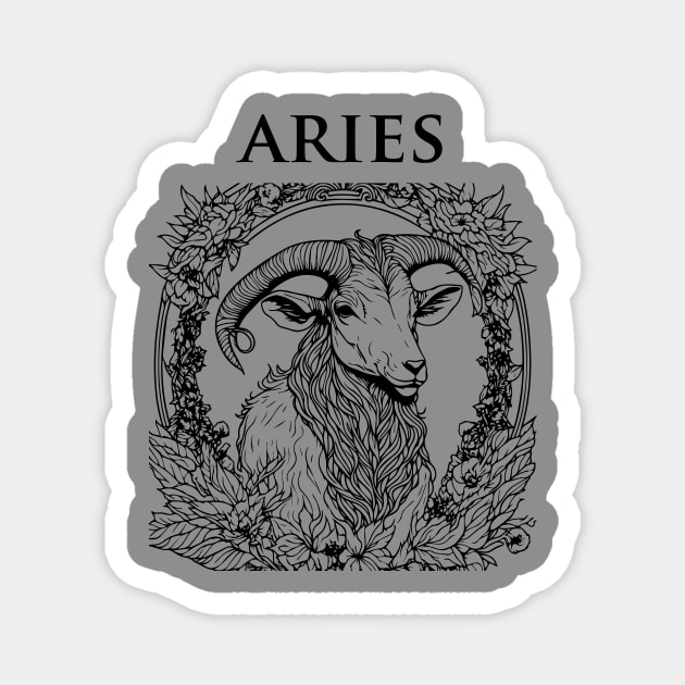 Aries Zodiac Sign Magnet by lkn