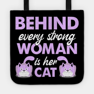 Behind Every Women Is Her Cat Lover Design Tote