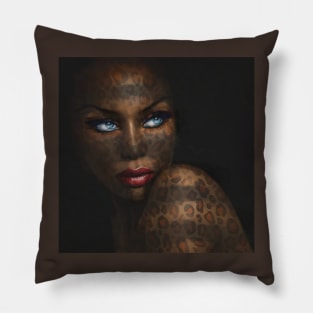 Blue Eyes Dark Pillow