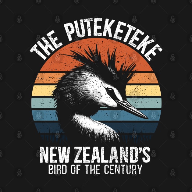 Puteketeke New Zealand's Bird Retro wildlife by RetroPrideArts