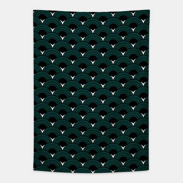 Art Deco Fan Pattern Tapestry by kookiepixel