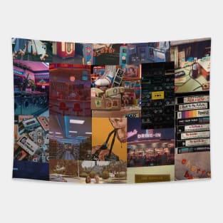 vintage 80s aesthetic collage Tapestry