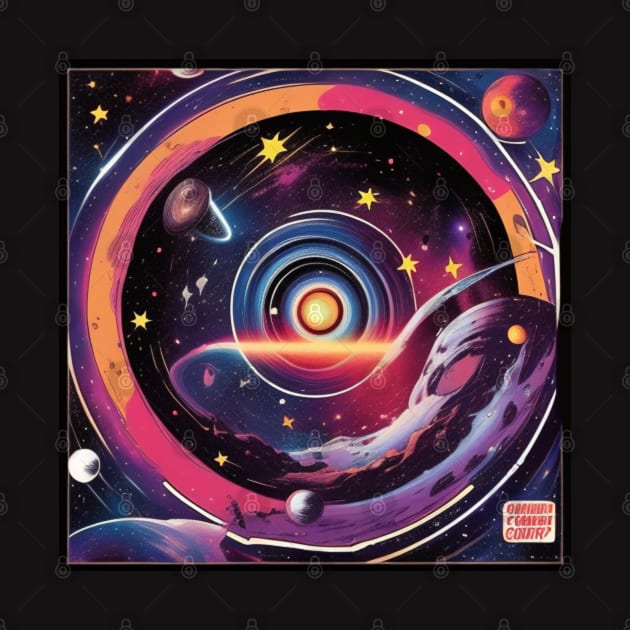 Futuristic Galaxy Record Store Vinyl LP Music Cover by musicgeniusart