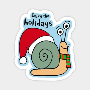 Enjoy the Holidays! Christmas Snail Magnet