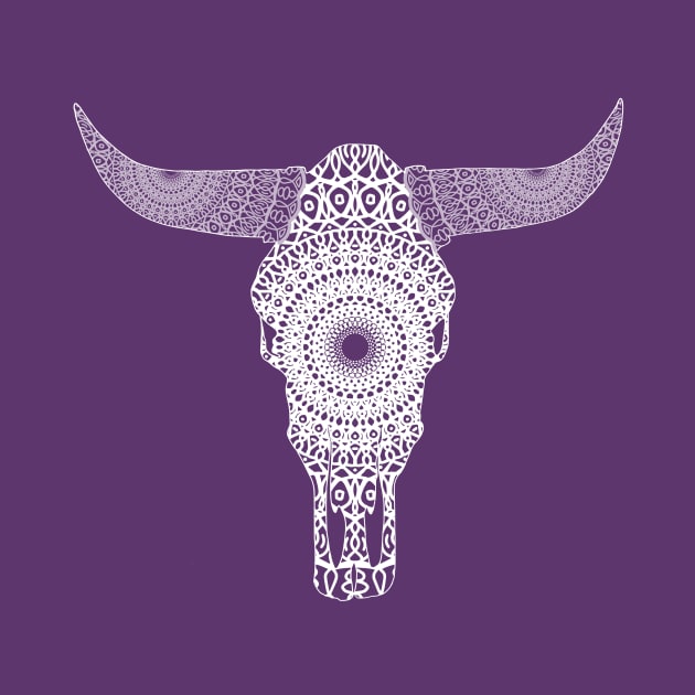 Mandala Longhorn Skull by Elizabeth Karlson Art