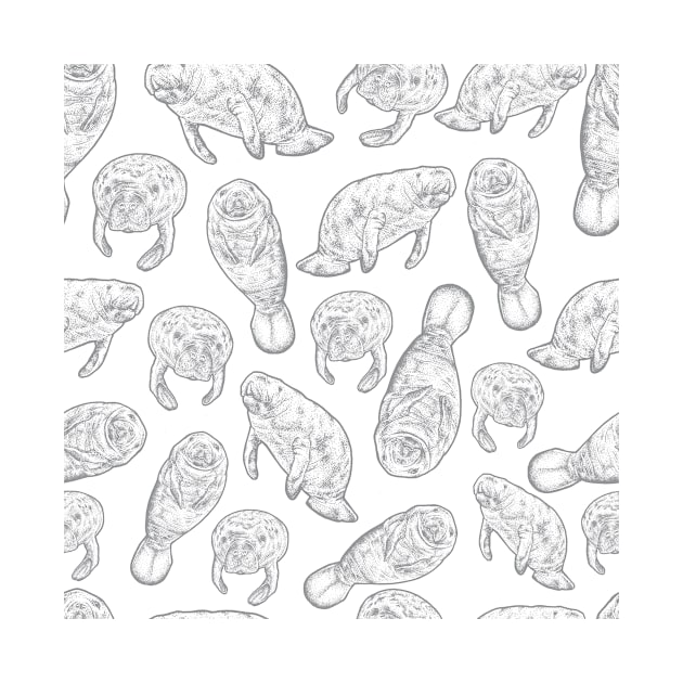 Manatee Pattern - Ultimate Gray by Elizabeth Weglein Art