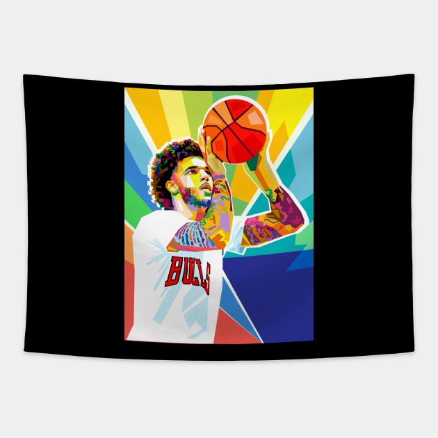 LONZO BALL POP ART Tapestry by Vector Baturaja