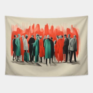 Street Conversations - Abstract Art - Modernist Elegance in Every Stroke! Tapestry