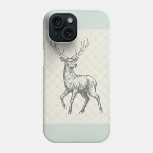 plaid with wild deer/stag Phone Case