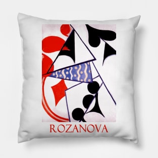 Four Aces (Simultaneous Composition) by Olga Rozanova Pillow