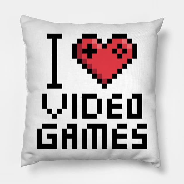 I Love Video Games Pillow by quilimo