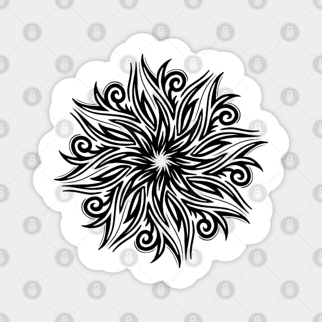 Sun Design Black White Art Magnet by NMartworks