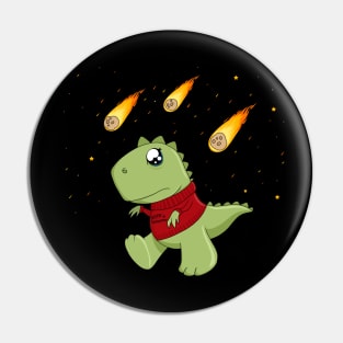 T-Rex and Asteroids Pin