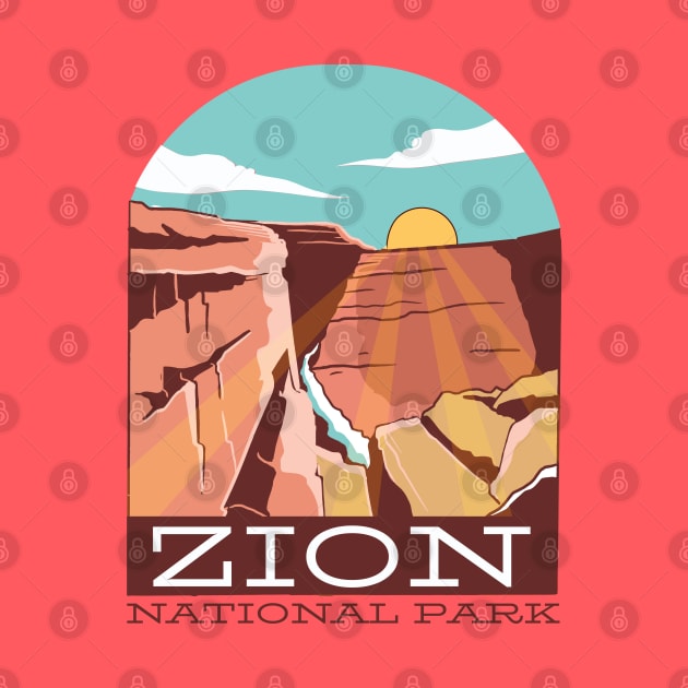 Zion National Park Canyon Vintage Travel by HiFi Tees