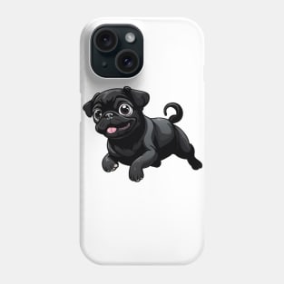 Tongue-Tickled Delight: A Gleeful Pug Puppy Phone Case