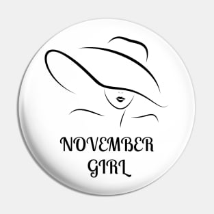 November Birthday Women Quote Girl Black Font Pin