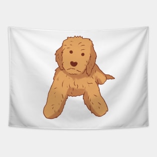 Golden doodle dog sitting Tapestry