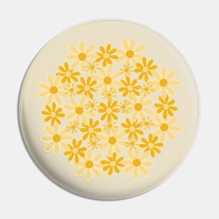Golden Flower Circle (white background) Pin