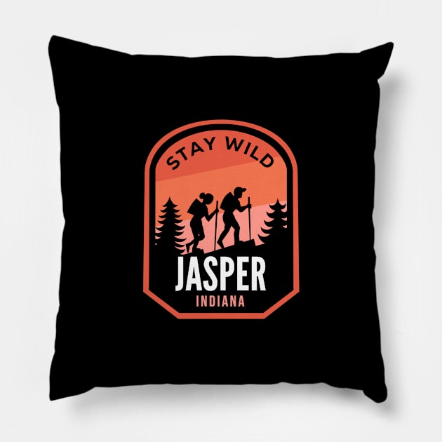 Jasper Indiana Hiking in Nature Pillow by HalpinDesign