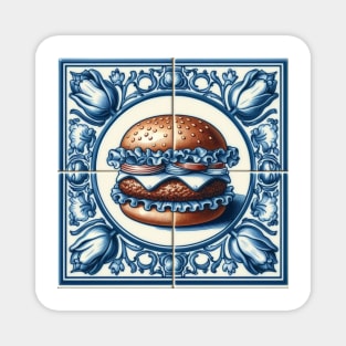 Delft Tile With Fast Food No.1 Magnet