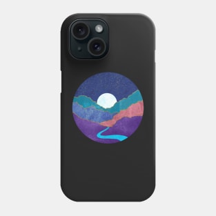 Abstract Moonlit Mountain Landscape Phone Case