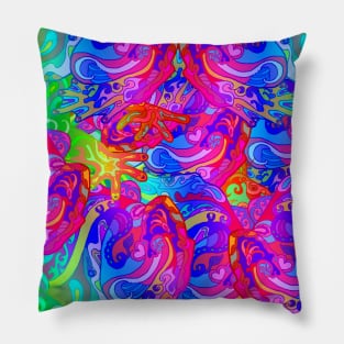 Rainbow Psychedelic Colorful Swirl Pattern Pillow