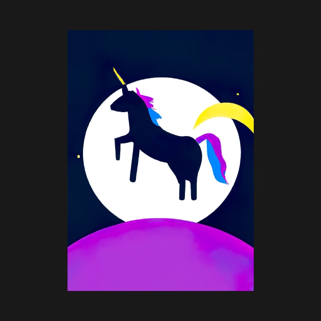 Moon Unicorn Minimal by maxcode