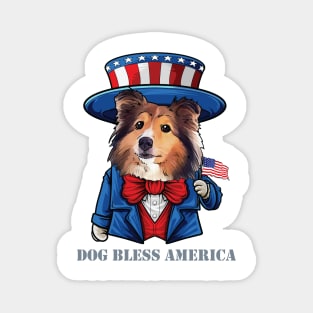 Shetland Sheepdog Dog Bless America Magnet