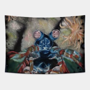 Shrimp - Peacock Mantis Shrimp, rainbow water animal Tapestry