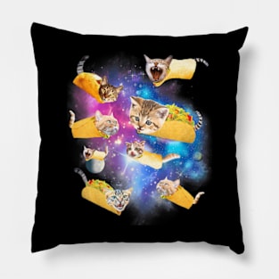 Burrito Pizza And Taco Cat In Space - Tacocat Tee Gift Idea Pillow