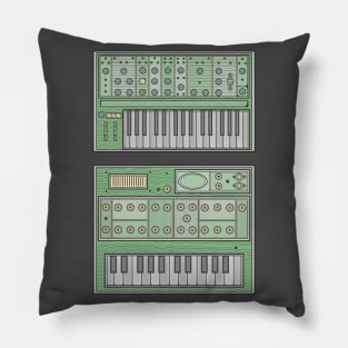 Green Retro Synthesizer Pillow
