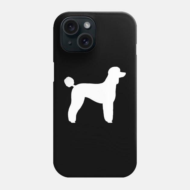 White Standard Poodle Silhouette Phone Case by Coffee Squirrel