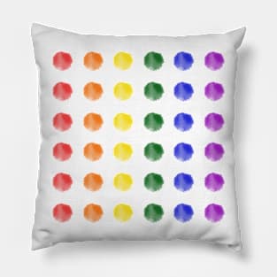 Watercolor Dots - gay pride Pillow