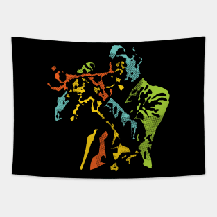 The Colorful Trumpet Player Tapestry