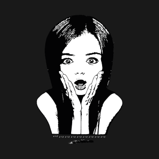 amazing shocked and embarrassed beautiful black and white girl T-Shirt