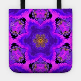 Psychedelic Hippie Flower Pink Purple and Yellow Tote