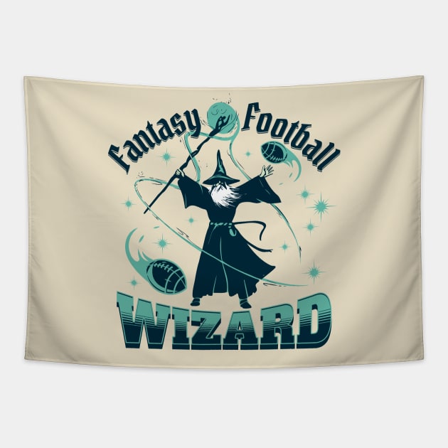 Fantasy Football Wizard Tapestry by Wasabi Snake