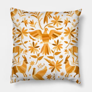 Mexican Otomí Design in Yellow Pillow