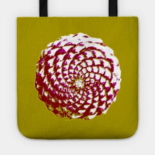 pine cone in olive green, purple and burgandy Tote