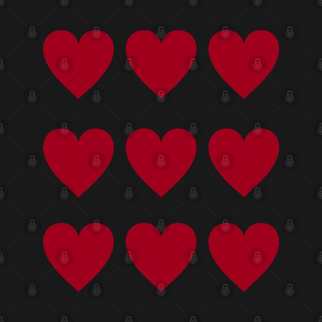 9 dark red hearts for Valentines day by MickeyEdwards